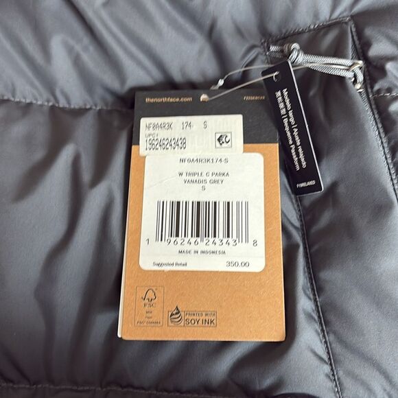 The North Face Triple C Parka Hood 550 Down Vanadis Grey NWT same day ship $350 - Picture 4 of 10